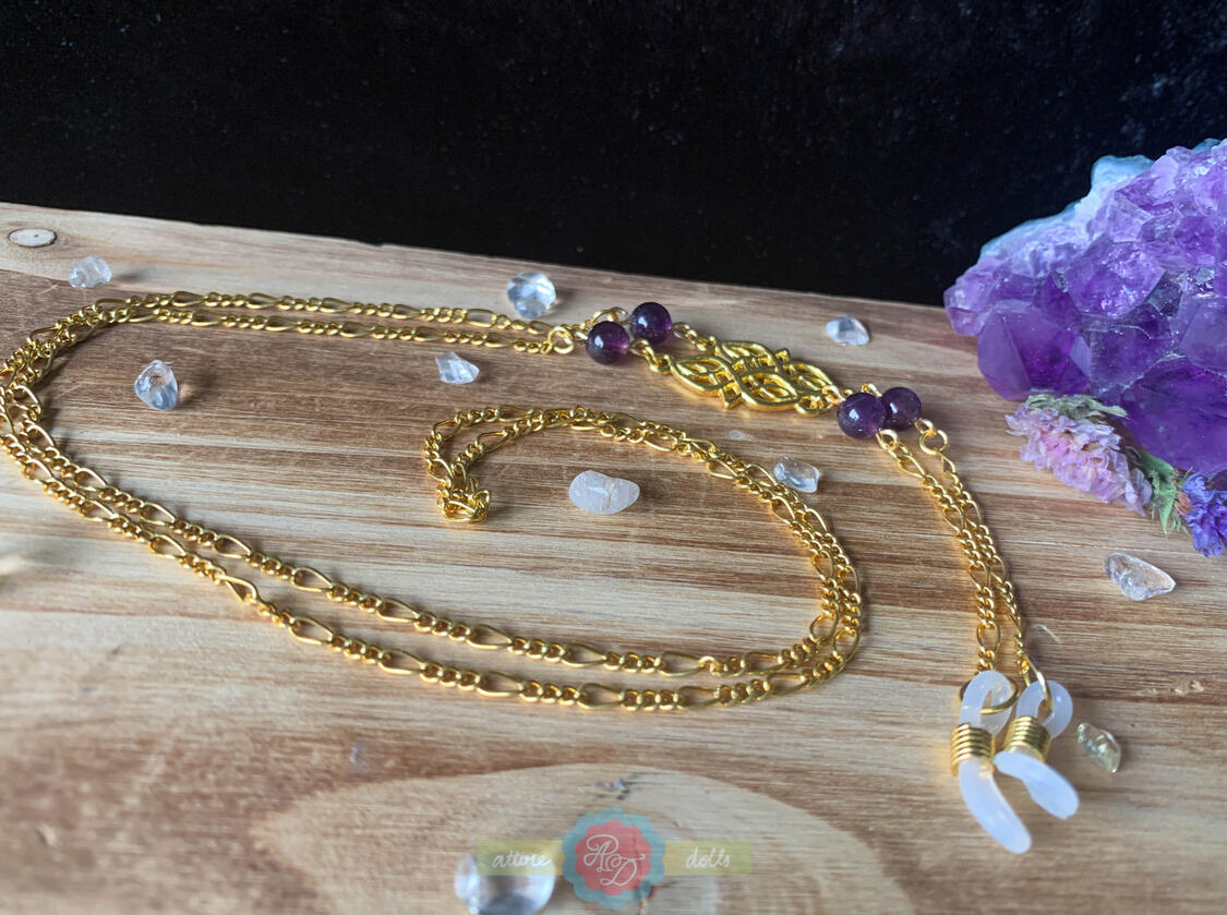 Amethyst Celtic Knot Glasses Chain