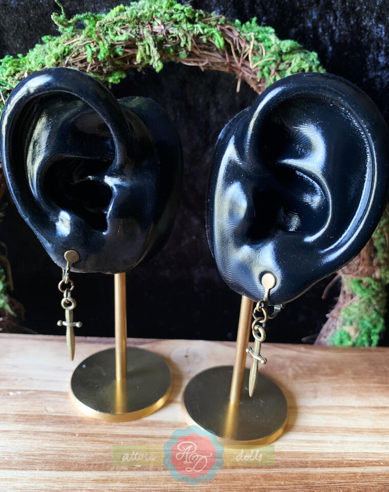 Clip On Dagger Earrings