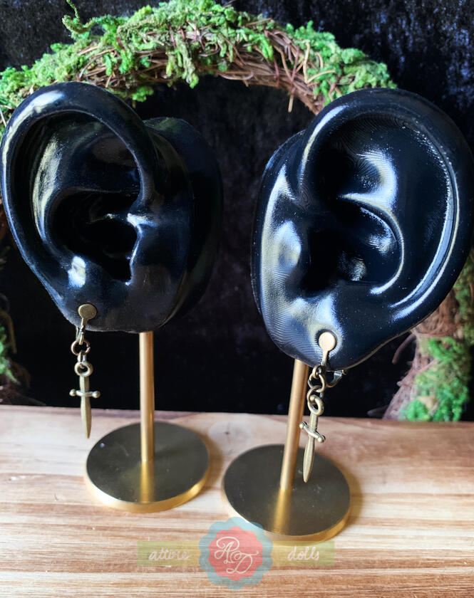Clip On Dagger Earrings