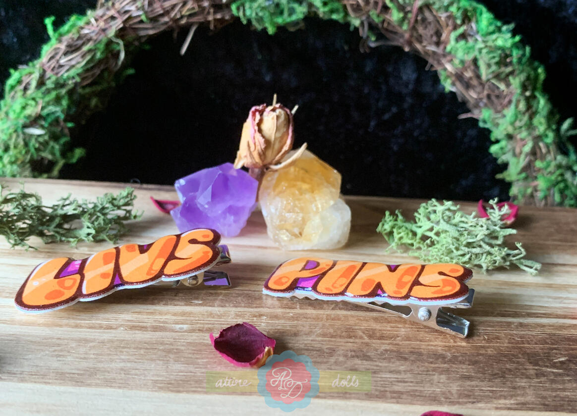 Artist logo/name hairclips