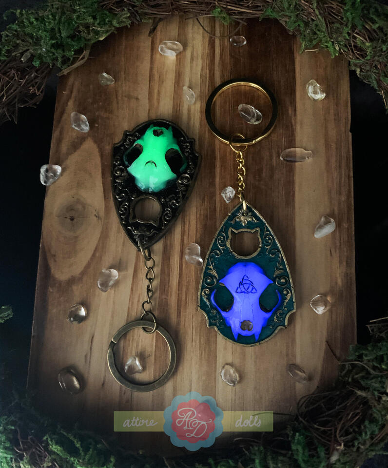 Glow in the Dark Small Planchette Keyrings