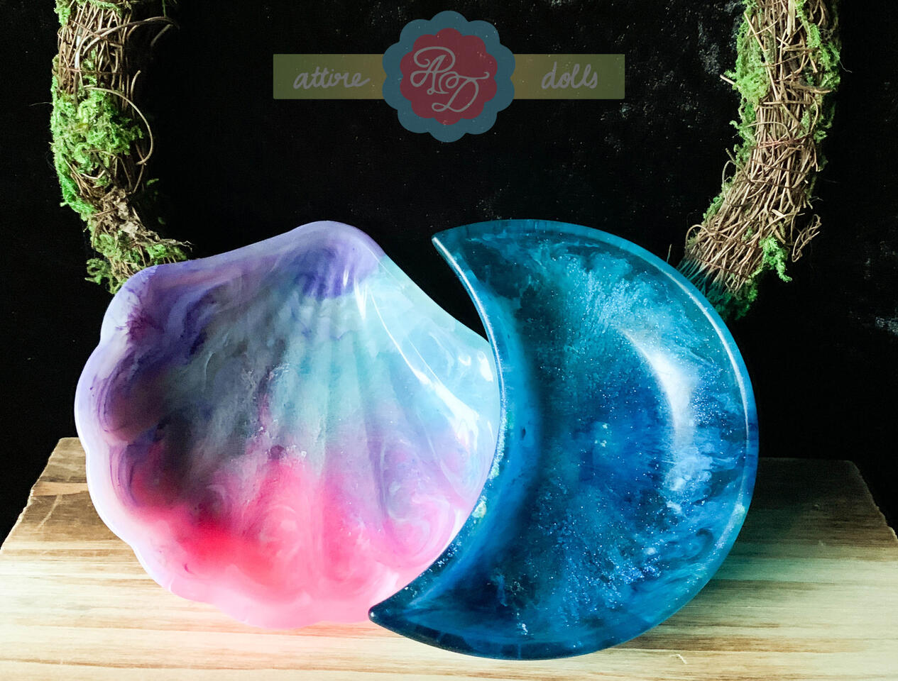 Custom Seashell and Crescent Moon Trinket Dishes