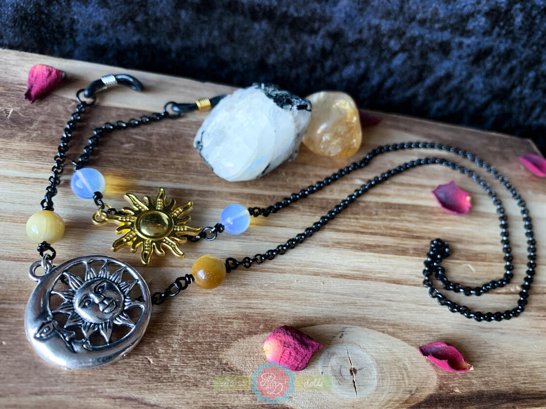Sun and Moon Crystal Glasses Chain